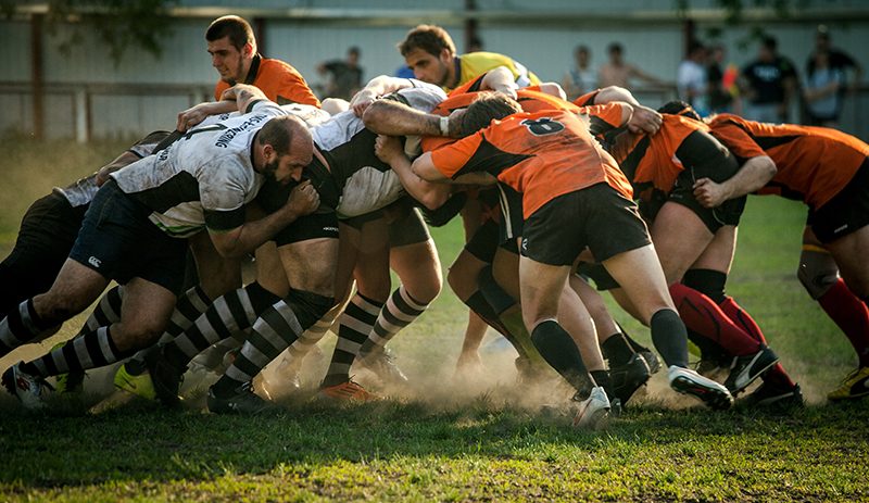 Rugby player neck pain